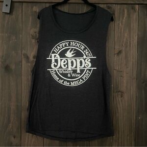 Depp’s Whiskey & Wine Tank Top Happy Hour 24/7 Mega Pint Graphic Sleeveless Tee